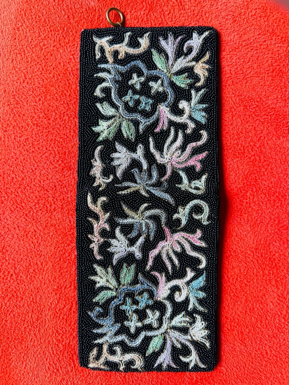 Vintage FRENCH HANDMADE Point De Beauvais BILLFOLD/Eyeglass Case Matching Set - Picture 3 of 9